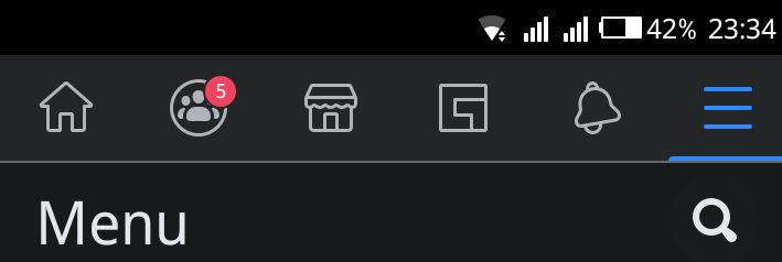 Facebook dark theme