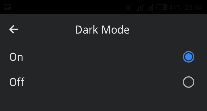 Facebook dark theme